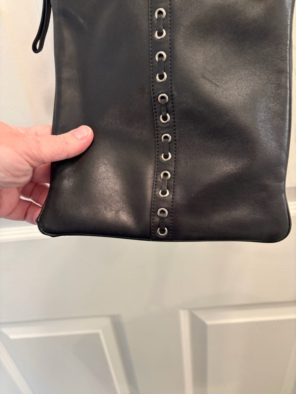 Coach Black Leather Crossbody Bag Zip Top Adjustable Strap - Picture 4 of 12